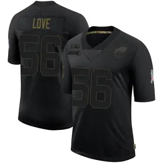 Buffalo Bills Men's Mike Love Limited 2020 Salute To Service Jersey - Black