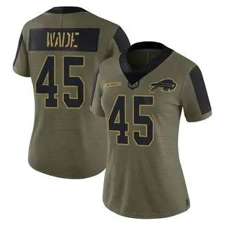 Buffalo Bills Women's Christian Wade Limited 2021 Salute To Service Jersey - Olive