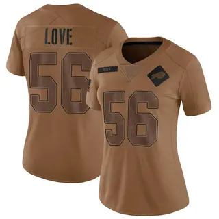 Buffalo Bills Women's Mike Love Limited 2023 Salute To Service Jersey - Brown