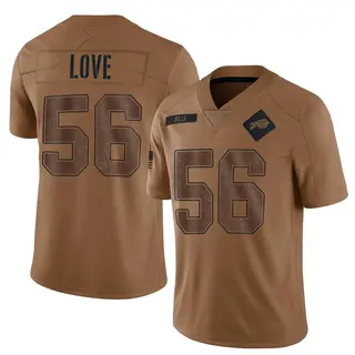 Buffalo Bills Youth Mike Love Limited 2023 Salute To Service Jersey - Brown